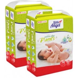 Little Angel Baby Diaper Pants (2 x 40 Pcs) - M  (80 Pieces)