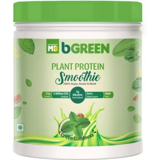 bGreen by MuscleBlaze 100% Vegan Plant Protein Smoothie, Probiotics, Weight Management Protein Blends  (500 g, Green Goodness)