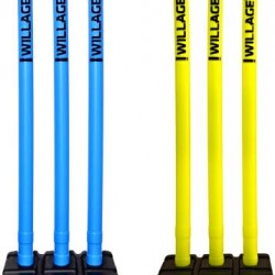 WILLAGE Cricket Stumps Set of 6 , Cricket Wicket , Plastic wickets, Cricket Plastic Stumps  (Multicolor)