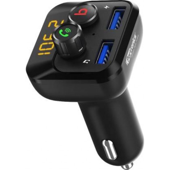 Portronics v5.0 Car Bluetooth Device with Car Charger  (Black)