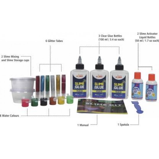 yucky science Ultimate Slime Making Kit for Kids - Glitter and Sparkle. Make 15+ Slimes. Age 4 years and Above (Multicolour)