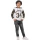 Boys Printed Cotton Blend T Shirt  (White, Pack of 1)
