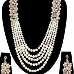 Alloy Gold-plated Jewel Set  (Gold, White)