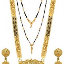 Brass Gold-plated Jewel Set  (Gold) 