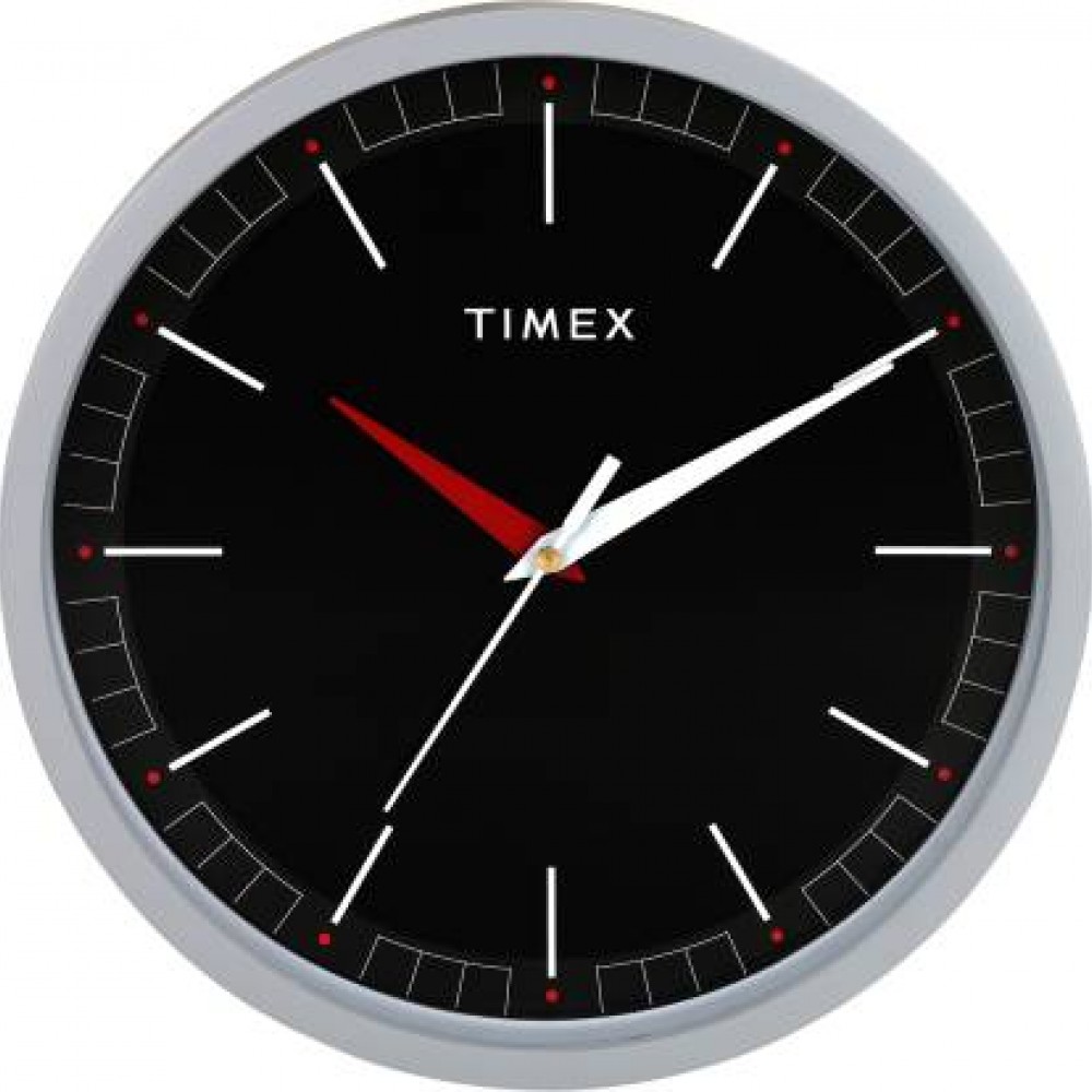 Timex Analog 30.5 cm X 30.5 cm Wall Clock (Grey, With Glass)