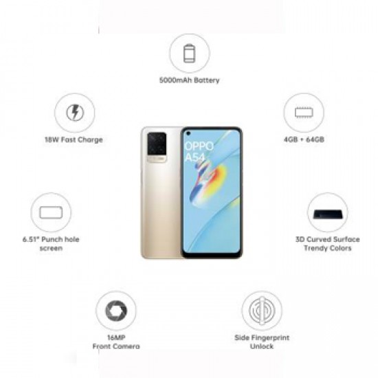 OPPO A54 (Moonlight Gold, 64 GB)  (4 GB RAM)