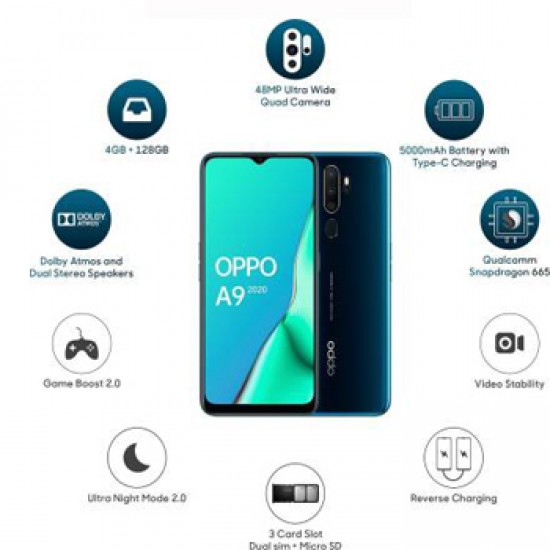 OPPO A9 2020 (Marine Green, 128 GB)  (4 GB RAM)