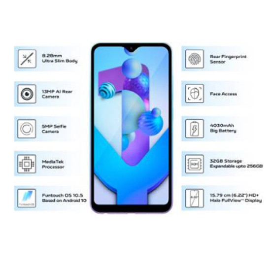 vivo Y1S (Aurora Blue, 32 GB)  (3 GB RAM)