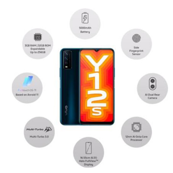 vivo Y12s (Phantom Black, 32 GB)  (3 GB RAM)