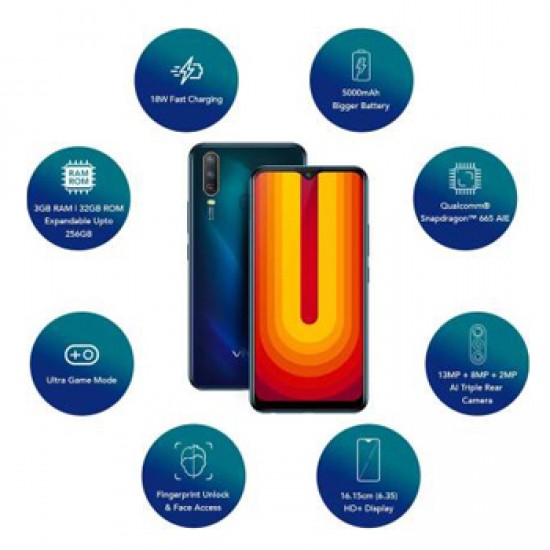 vivo U10 (Electric Blue, 32 GB)  (3 GB RAM)