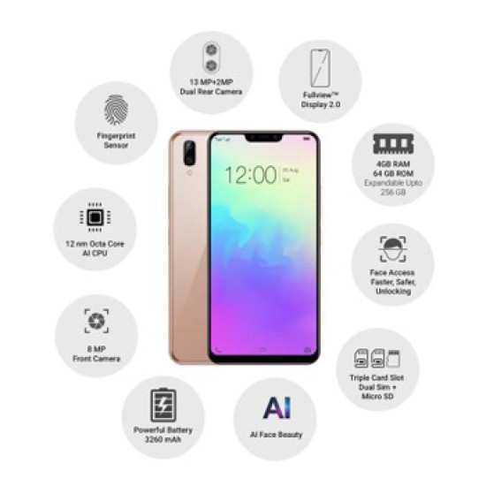 vivo Y83 Pro (Gold, 64 GB)  (4 GB RAM)