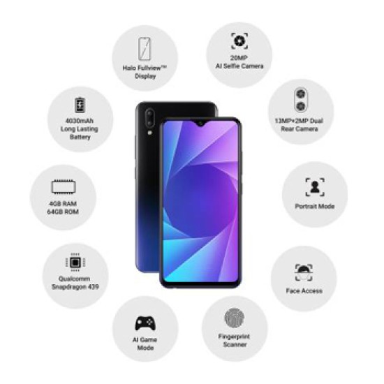 vivo Y95 (Starry Black, 64 GB)  (4 GB RAM)