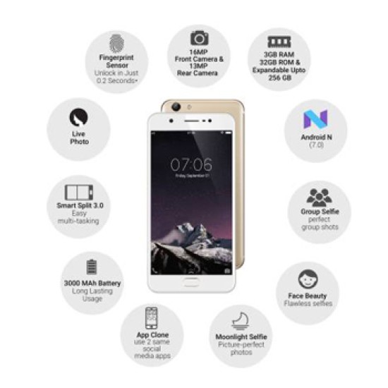 vivo Y69 (Gold, 32 GB)  (3 GB RAM)