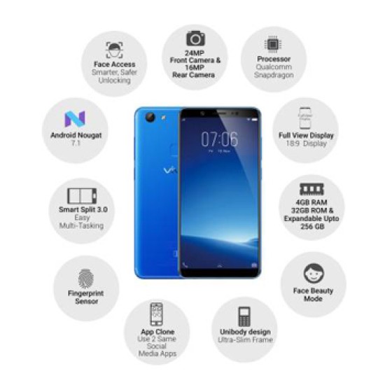 vivo V7 (Energetic Blue, 32 GB)  (4 GB RAM)