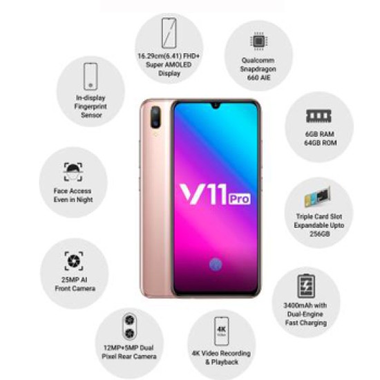 vivo V11 Pro (Dazzling Gold, 64 GB)