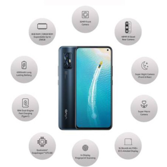 vivo V17 (Midnight Ocean Black, 128 GB)     