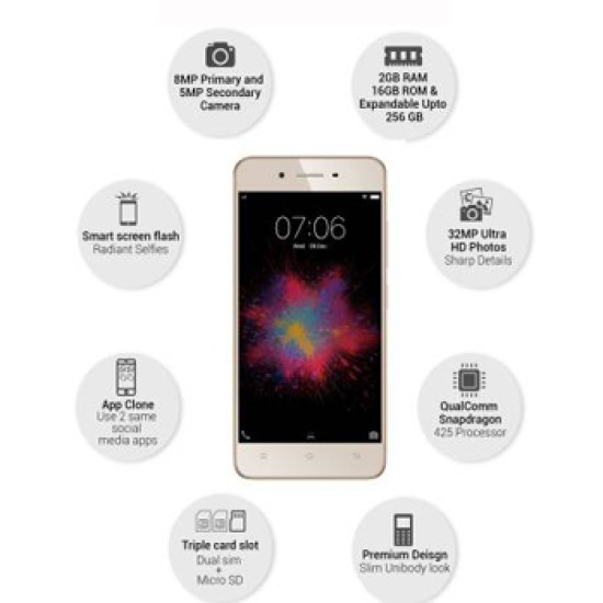 vivo Y53 (Crown Gold, 16 GB)