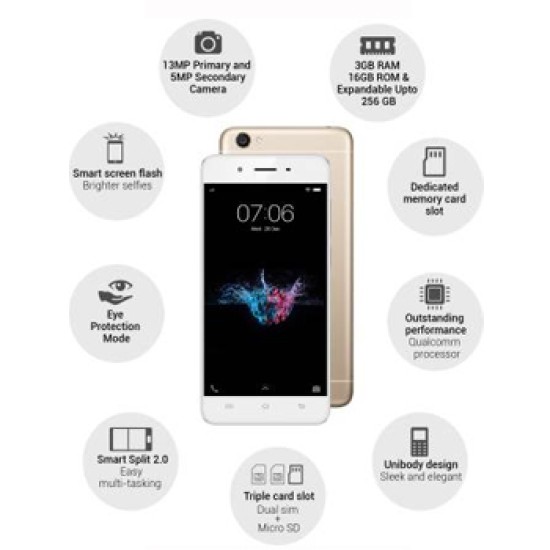 vivo Y55S (Crown Gold, 16 GB)  (3 GB RAM)