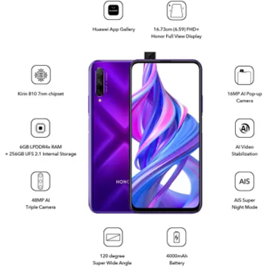 Honor 9x Pro (Midnight Black, 256 GB)  (6 GB RAM)