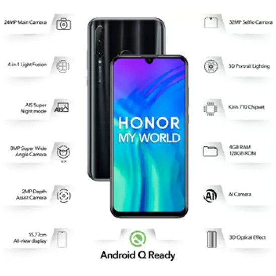 Honor 20i (Midnight Black, 128 GB)  (4 GB RAM)