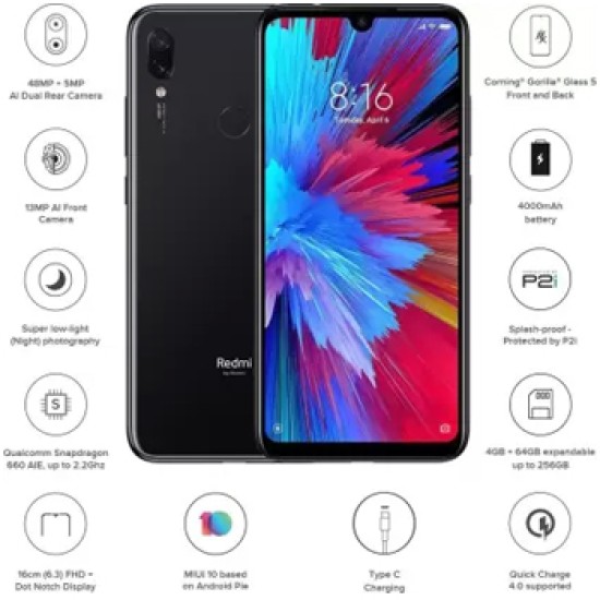 Redmi Note 7 (Onyx Black, 32 GB)  (3 GB RAM)