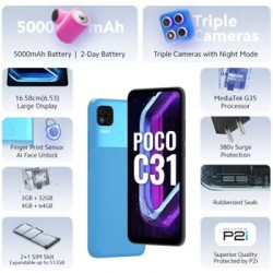 POCO C31 (Royal Blue, 32 GB)  (3 GB RAM)