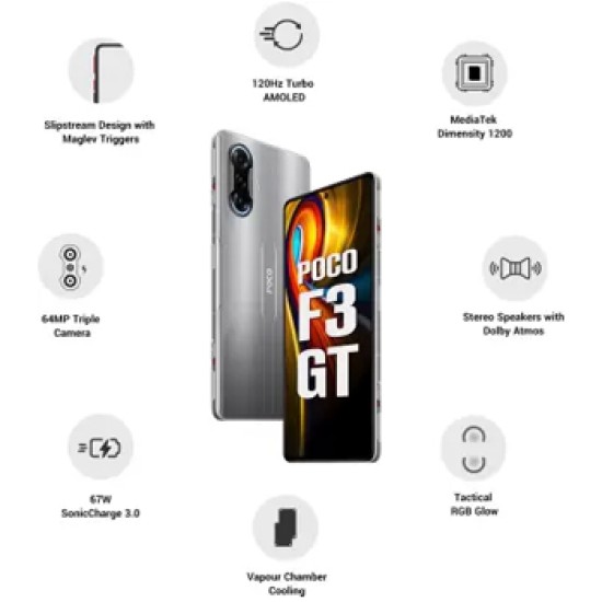 POCO F3 GT (Gunmetal Silver, 128 GB)(8 GB RAM)