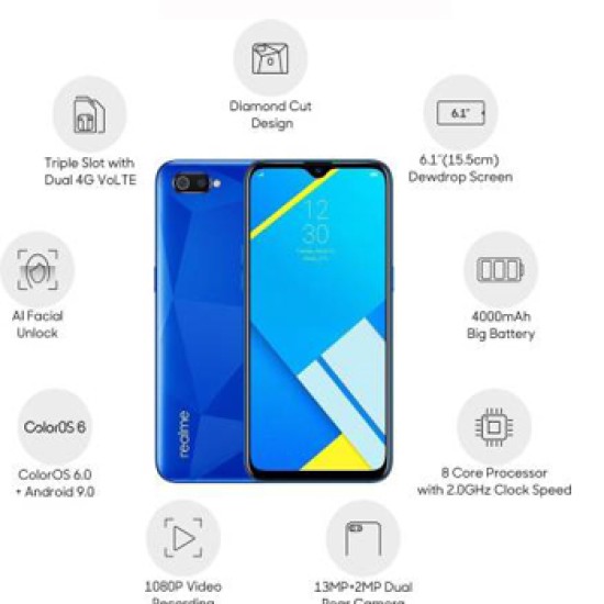 realme C2 (Diamond Blue, 32 GB)  (2 GB RAM)