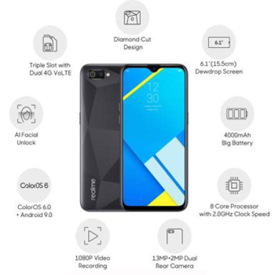 realme C2 (Diamond Black, 16 GB)  (2 GB RAM)