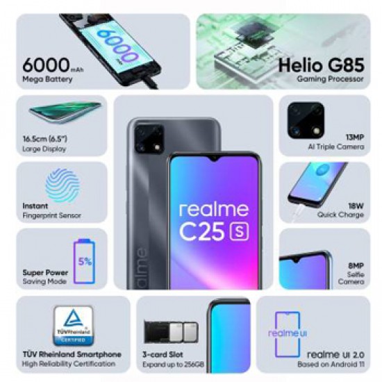 Realme C25s (Watery Grey, 128 GB)  (4 GB RAM)