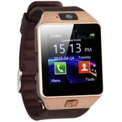 HEALTHIN HIN02-GD phone Smartwatch  (Brown Strap, Regular)