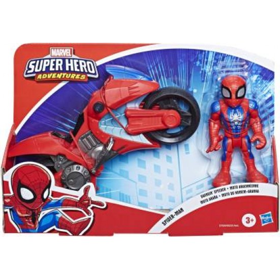 MARVEL Spider-Man Swingin' Speeder, 5-Inch Figure and Motorcycle Set, Toys for Kids Ages 3 and Up  (Multicolor)